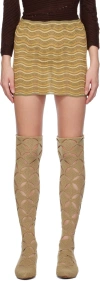 Isa Boulder Ssense Exclusive Green & Orange Miniskirt In Burlap (orange)