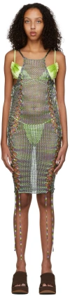 Isa Boulder Ssense Exclusive Green & Purple Broken Vase Dress In Earth