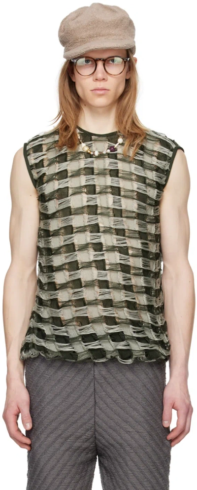 Isa Boulder Ssense Exclusive Green Torn Tank Top In Seaweed