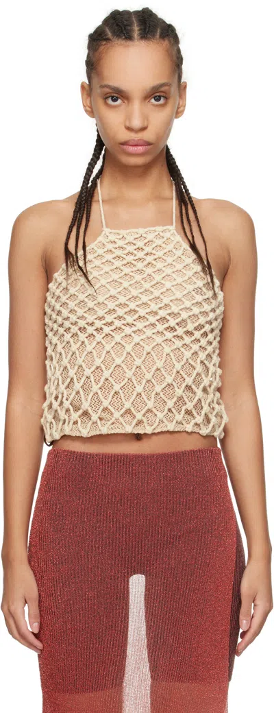 Isa Boulder Ssense Exclusive High Halter Neck Top In Beige + Beige Lining