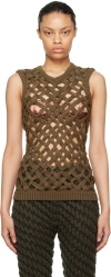 Isa Boulder Ssense Exclusive Khaki Knot Vest In Swamp