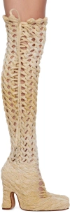 Isa Boulder Ssense Exclusive Off-white Spiral Cable Boots In Calico