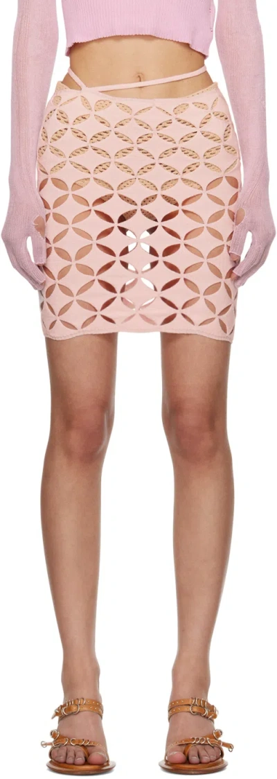 Isa Boulder Ssense Exclusive Pink Argyle Centauri Miniskirt In Carnation