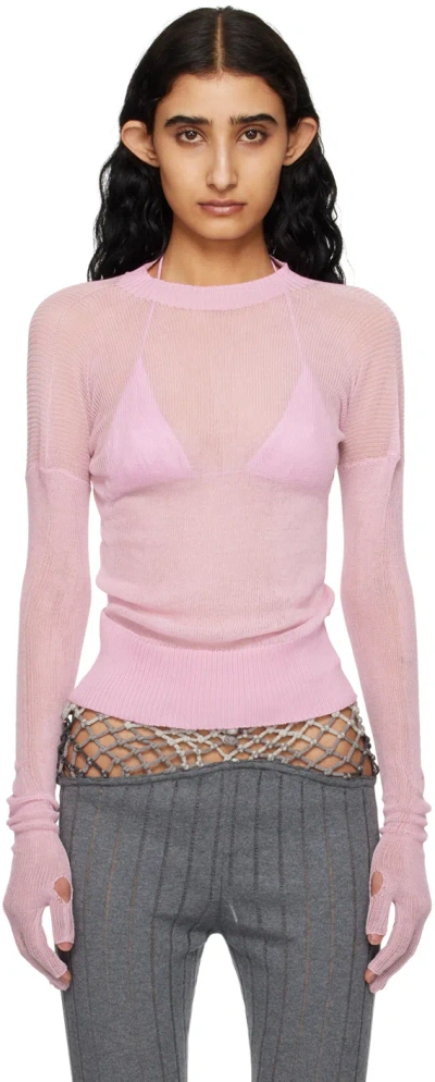 Isa Boulder Ssense Exclusive Pink Jasmine Sweater & Bikini Top Set In Carnation