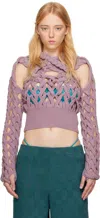 Isa Boulder Ssense Exclusive Purple Fatcable Gloves In Lilac