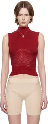 Isa Boulder Ssense Exclusive Red Honeycomb Sleeveless Top In Chilli