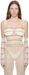 Isa Boulder Ssense Exclusive White & Beige Tube Top & Gloves Set In Calico