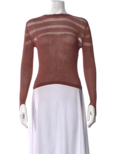 Pre-owned Isa Boulder Striped Bateau Neckline Sweater W/ Tags In Pink