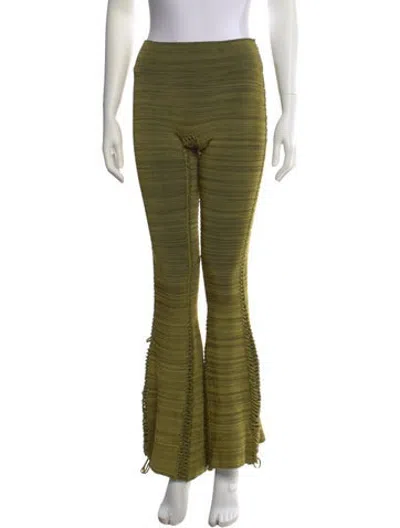 Pre-owned Isa Boulder Striped Flared Pants In Green