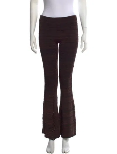 Pre-owned Isa Boulder Striped Flared Pants W/ Tags In Brown