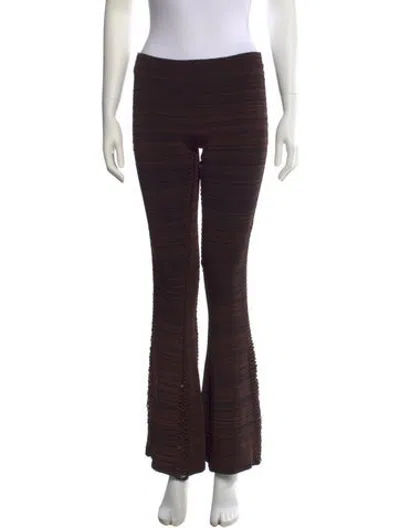 Pre-owned Isa Boulder Striped Flared Pants W/ Tags In Brown