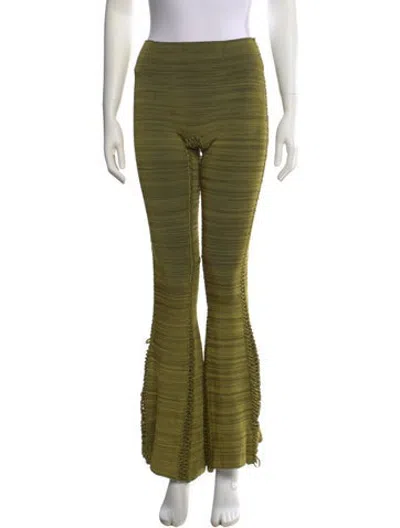 Pre-owned Isa Boulder Striped Flared Pants W/ Tags In Green