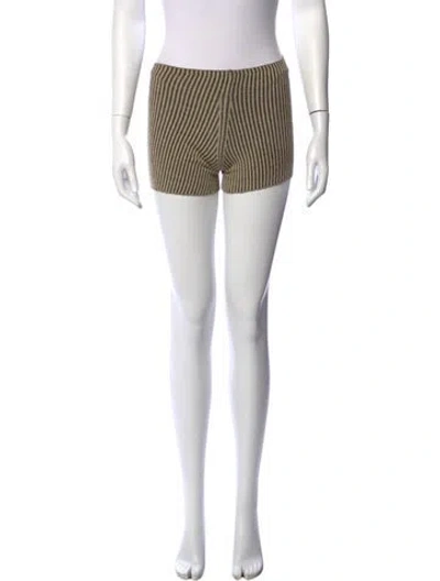 Pre-owned Isa Boulder Striped Mini Shorts In Green
