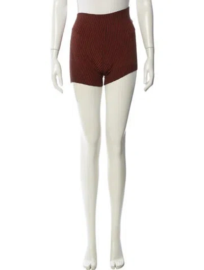 Pre-owned Isa Boulder Striped Mini Shorts In Red