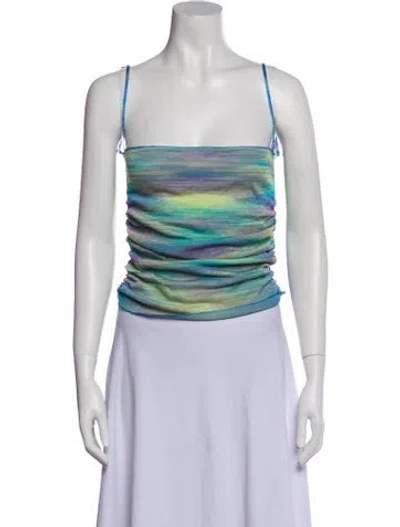 Pre-owned Isa Boulder Striped Square Neckline Crop Top In Multi