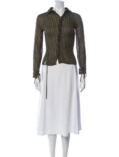 Pre-owned Isa Boulder Striped Sweater In Green