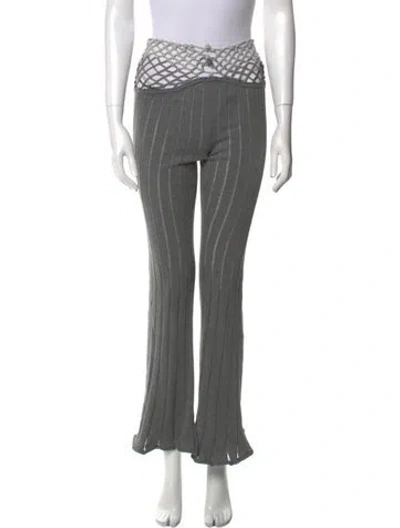 Pre-owned Isa Boulder Striped Wide Leg Pants In Gray