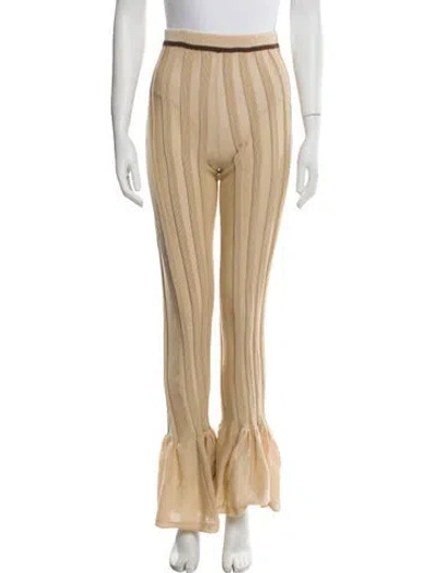 Pre-owned Isa Boulder Striped Wide Leg Pants In Neutral