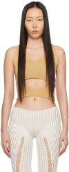 Isa Boulder Tan Razor Tank Top In Gold