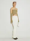 Isa Boulder Ribbed Embellished Trousers In White