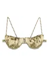 Isa Boulder Tiny Twist Bikini Top In Green