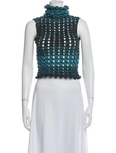 Pre-owned Isa Boulder Turtleneck Sweater In Blue