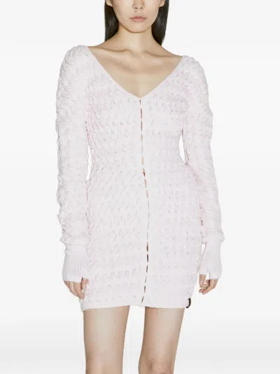 Isa Boulder V-neck Long-sleeved Dress In Pink