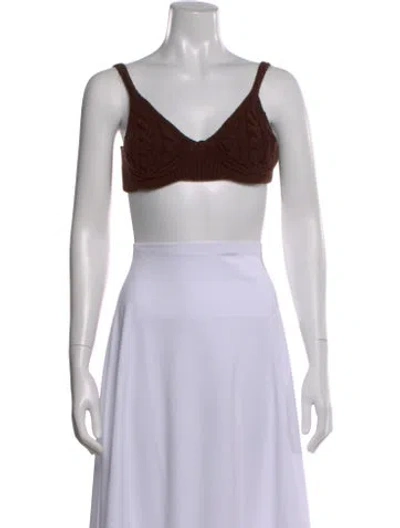 Pre-owned Isa Boulder V-neck Sleeveless Sports Bra W/ Tags In Neutral