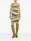 Isa Boulder Wave-pattern Dress In Green