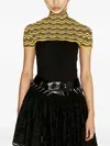 Isa Boulder Wave-pattern Knitted Top In Multi