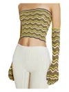 Isa Boulder Wave Knit Bandeau Top With Glove Set In Brown