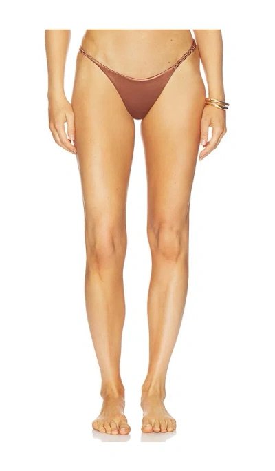 Isa Boulder Weavestring Bikini Bottom In Brown