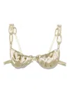 Isa Boulder Reversible Bikini Top In Gold