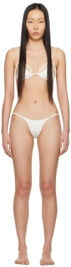 Isa Boulder White Cyclic & Chain Bikini In Milkpearl