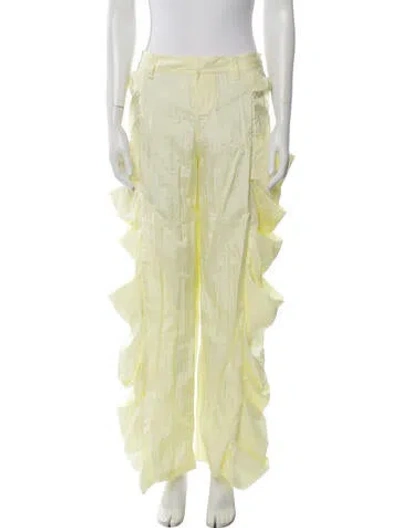 Pre-owned Isa Boulder Wide Leg Pants In Yellow