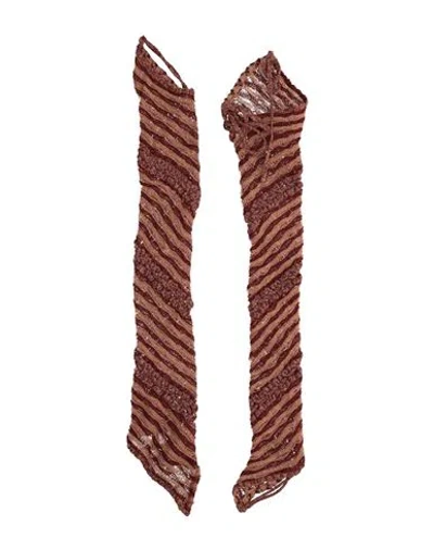 Isa Boulder Woman Gloves Burgundy Size M Cotton In Red