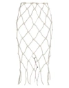 Isa Boulder Woman Midi Skirt Beige Size Xs Nylon, Elastane In White