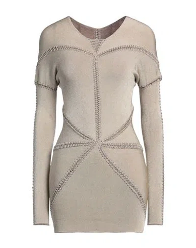 Isa Boulder Woman Mini Dress Beige Size M Rayon, Elastane