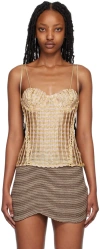 Isa Boulder Yellow Expandable Camisole In Goldblush