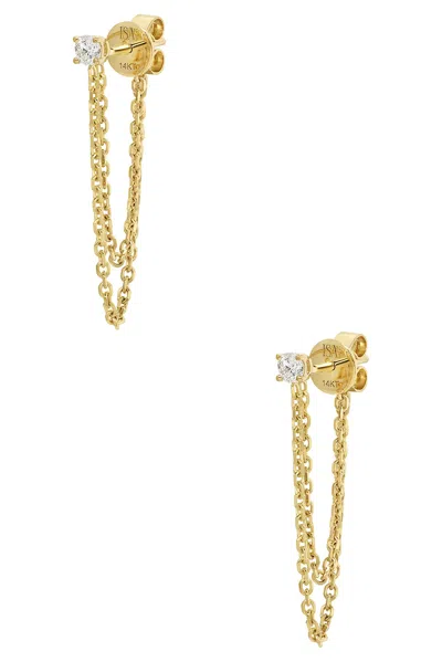 Isa Grutman Diamond Chain Stud Single Earring In Yellow Gold