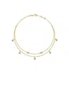 Isa Grutman Diamond Double Chain Anklet In Gold