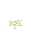 Isa Grutman Double Band Diamond Ring In Yellow Gold