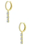 Isa Grutman Huggie Diamond Oval Drop Earrings