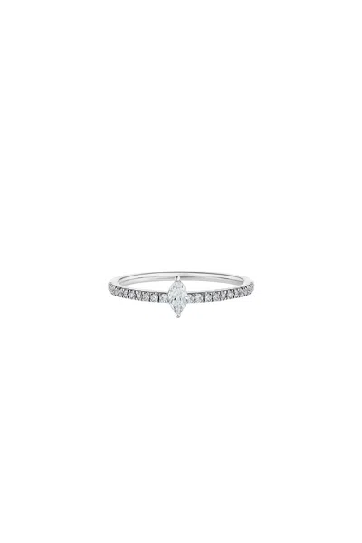 Isa Grutman Marquis Diamond Pave Ring In White Gold