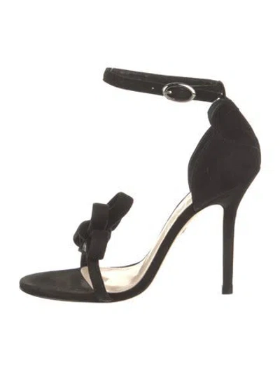 Pre-owned Isa Tapia Suede Sandals In Black
