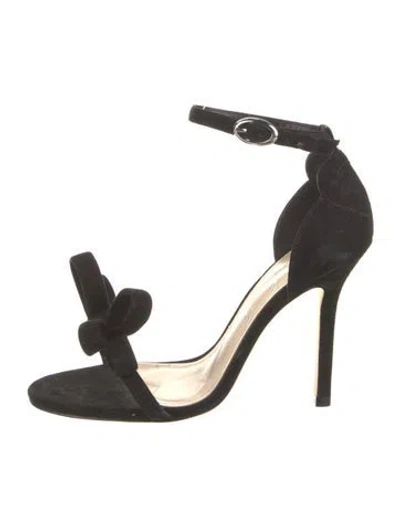 Pre-owned Isa Tapia Suede Sandals In Black