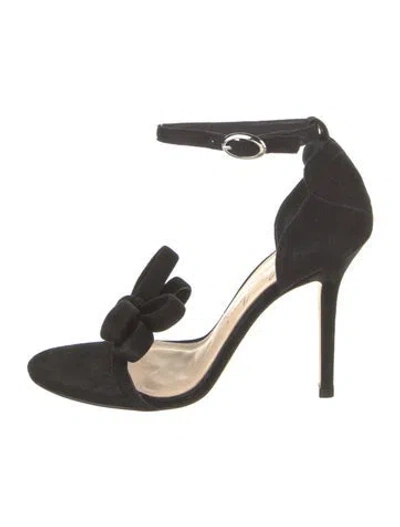 Pre-owned Isa Tapia Suede Sandals In Black