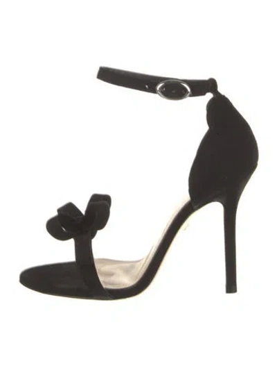 Pre-owned Isa Tapia Suede Sandals In Black