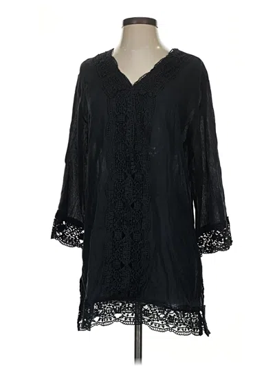 Pre-owned Isaac Mizrahi 3/4 Sleeve Blouse In Black