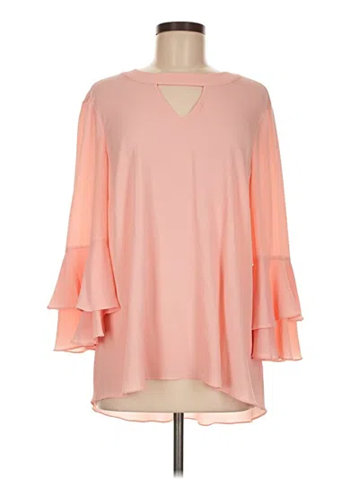 Pre-owned Isaac Mizrahi 3/4 Sleeve Blouse In Pink
